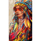 TOCARE Large Diamond Painting Kits for Adults Native Indian Woman, Full Drill Diamond Art Kits for Adults 15.7x31.5Inch, Full Drill Diamond Paintings Kits for Home Wall Decor
