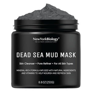 New York Biology Dead Sea Mud Mask for Face and Body | Spa Quality Pore Refiner for Oily Skin | Natural Skincare for Women & Men | Tighten Skin for A Healthier Complexion | 8.8 oz