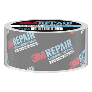 3M Clear Repair Tape, 1.88 in x 20 yd, Strong Duct Tape, Water, UV & Moisture Resistant, Transparent Tape Allows Discreet Repairs, For Indoor & Outdoor Use, Long Lasting Performance (RT-CL60)