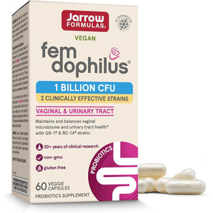 Jarrow Formulas Fem-Dophilus - 1 Billion Organisms Per Serving - 60 Veggie Capsules - Women’s Probiotic - Urinary Tract Health - Up to 60 Servings