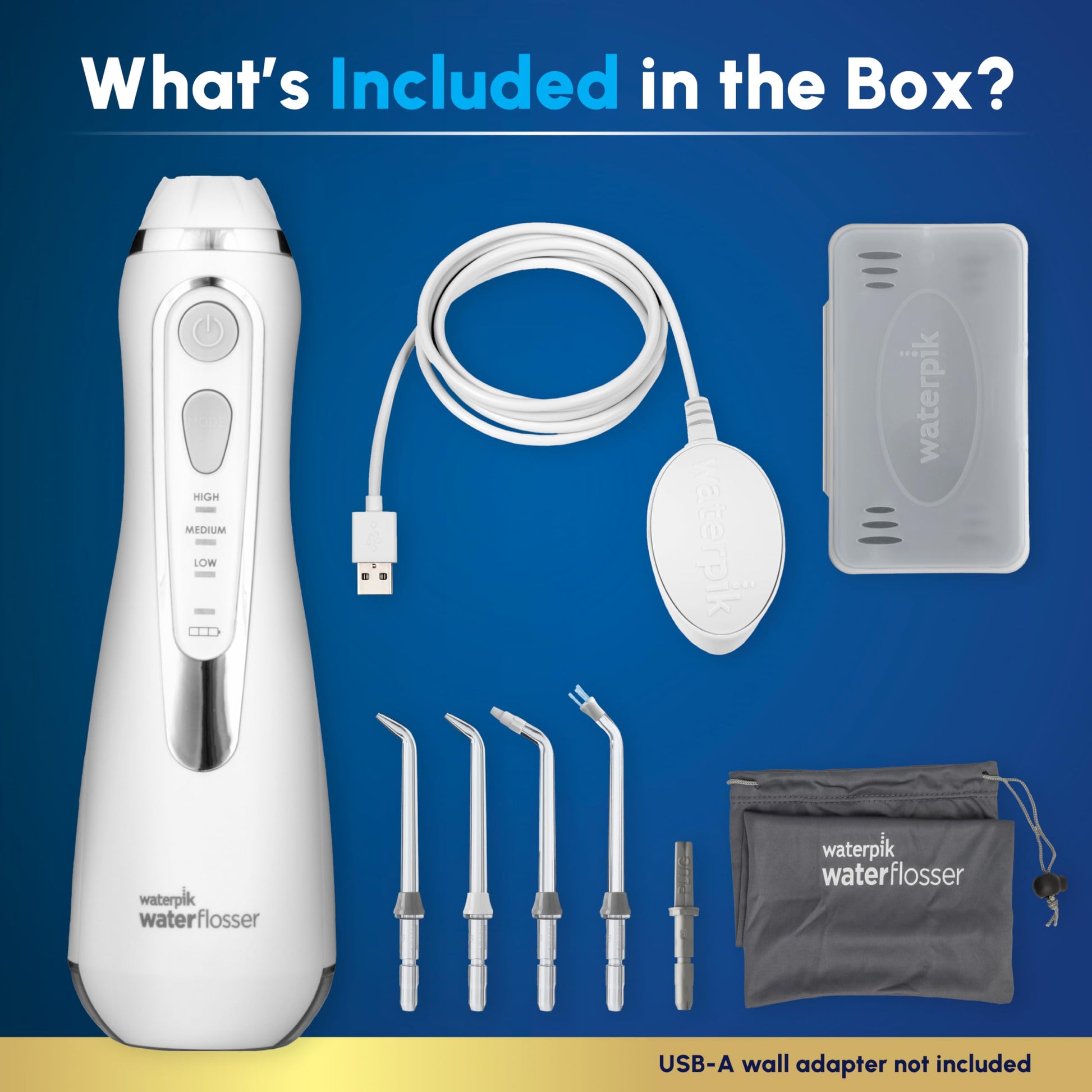 Buy now Waterpik Cordless Advanced 2.0 Water Flosser For Teeth, Gums, Braces, Dental Care With Travel Bag and 4 Tips, ADA Accepted, Rechargeable, Portable, and Waterproof, White WP-580, Packaging May Vary at indiglob india