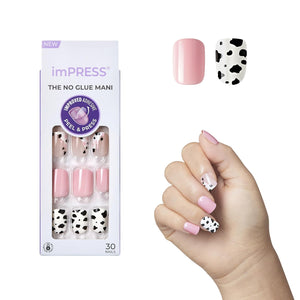 KISS imPRESS No Glue Mani Press On Nails, Design, Includes 30 Nails, Prep Pad, Instructions Sheet, 1 Manicure Stick, 1 Mini File