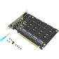 M.2 NVME SSD to PCIe 4.0 Adapter Card, 4 Port M.2 NVMe to PCIE x16 Expansion Card for M Key NVMe SSD, 4 x 32Gbps Full‑Speed(ph44)