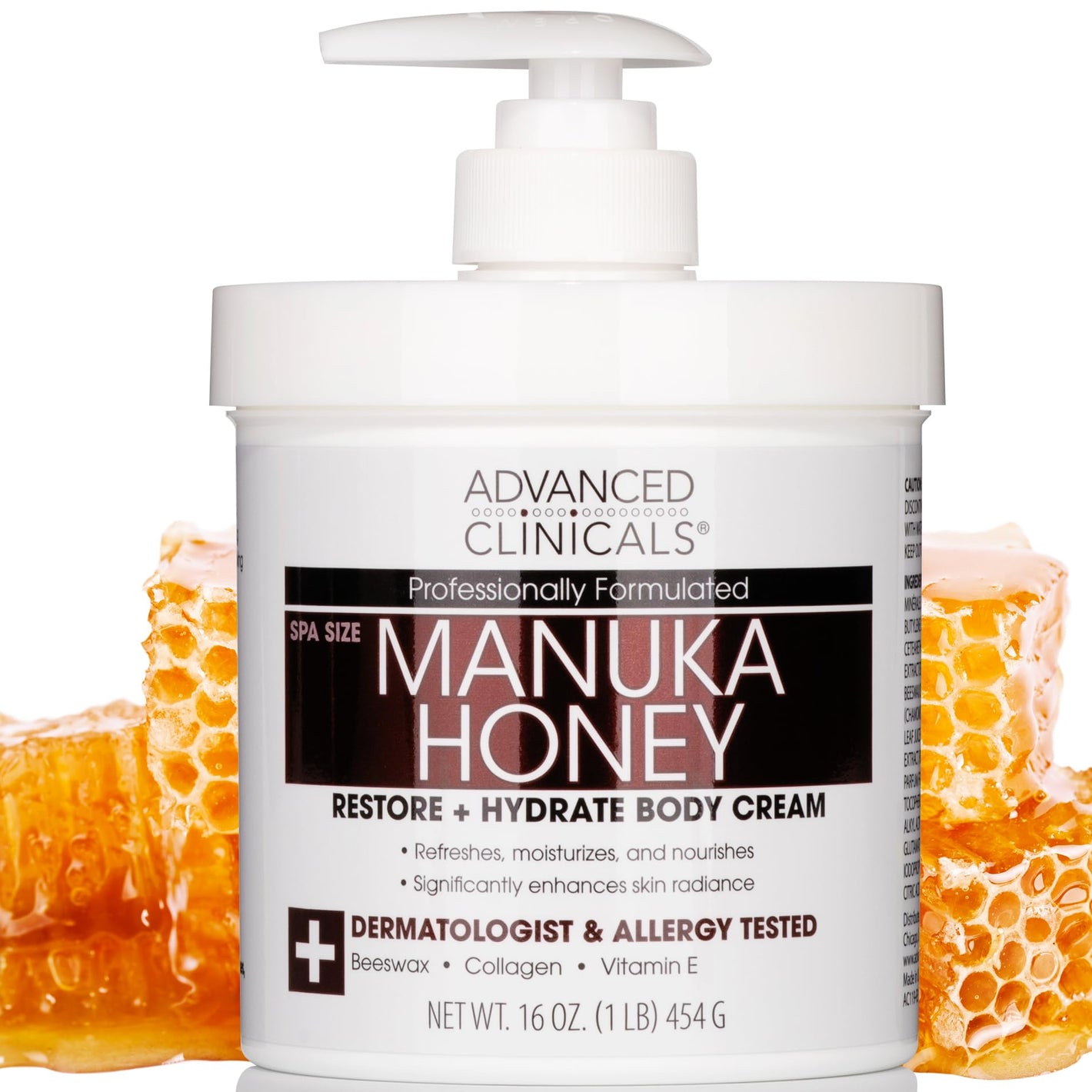Buy now Advanced Clinicals Manuka Honey Body Cream For Women & Men | Body Butter Lotion For Extremely Dry Skin | Collagen Cream | Skincare Moisturizer Hydrating Balm Improves Look Of Aging Skin, 16 Ounce at indiglob india