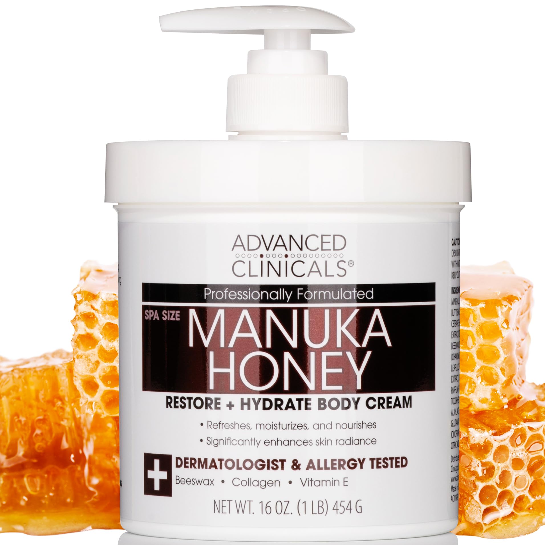 Buy now Advanced Clinicals Manuka Honey Body Cream For Women & Men | Body Butter Lotion For Extremely Dry Skin | Collagen Cream | Skincare Moisturizer Hydrating Balm Improves Look Of Aging Skin, 16 Ounce at indiglob india
