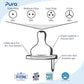 Pura Kiki Bottle Replacement Nipple 2-Pack - 100% Medical-Grade Silicone, Anti-Colic, NonPlastic - Suitable for Infants & Babies 6+ Months (Y-Cut)