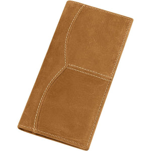Itslife Men's RFID Vintage Look Genuine Leather Long Bifold Wallet Checkbook Wallets for Men