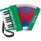Accordion, 17 Keys Piano Accordion 8 Bass with Straps for Beginners Kids Student Educational Musical Instrument (Blue)