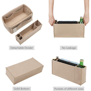 Purse Organizer Insert, Felt Purse Organizer with Zipper and Sewn Bottom Insert, Fit Speedy Neverfull Graceful,6 Sizes