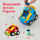 Buy now Prextex 2 Pack Cartoon Remote Control Cars for Toddlers - Police Car and Race Car with Steering Wheel Controllers and Lights - Different Frequencies So Both Can Race Together - Toddler Gift 18+ Months at indiglob india