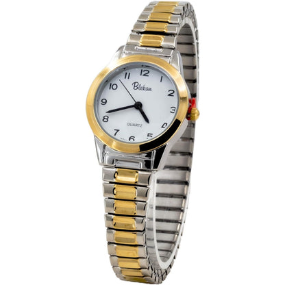 Buy now Women Classic Stretch Band Easy-to-Read Watch(Doesn't Fit Small Wrist) Two Tone at indiglob india