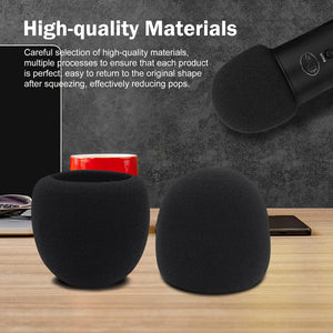 Foam Microphone Windscreen for Blue Yeti - Professional Pop Filter for 2.5 Inch Diameter Microphones Sponge Mic Cover 2Pcs