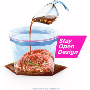 Ziploc Gallon Food Storage Freezer Bags, New Stay Open Design with Stand-Up Bottom, Easy to Fill, 28 Count