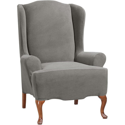 SureFit Stretch Morgan - Wing Chair Slipcover - Gray (SF45358)