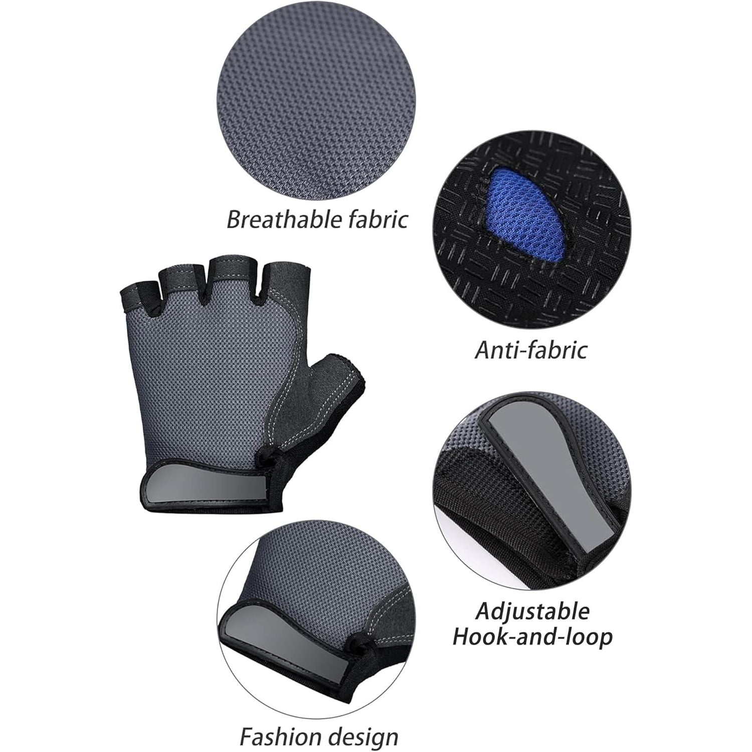 Buy now SATINIOR 4 Pairs Fingerless Gloves Half-finger Cycling Sport Gloves for Outdoor Sports Biking Riding at indiglob india
