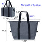 Reusable Insulated Shopping Cooler Bag with Zipper Top for Grocery, Thick Alumimum Foam Tote Thermal Bag for Frozen Cold Hot Foods Transport, Grey
