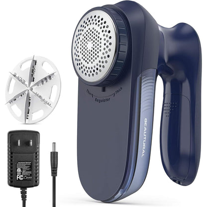 BEAUTURAL Fabric Shaver and Lint Remover, Sweater Defuzzer with 2-Speeds, 2 Replaceable Stainless Steel Blades, Battery Operated, Remove Clothes Fuzz, Lint Balls, Pills, Bobbles Gray