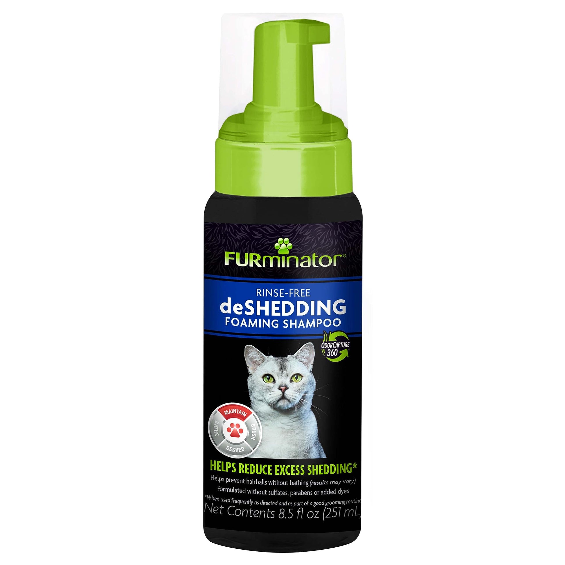 Buy now FURminator® Rinse-Free deShedding Foaming Shampoo for Cats, 8.5 oz at indiglob india