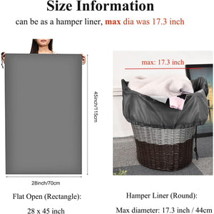 OTraki 2 Pack Laundry Bag Extra Large 28x45 Inch Drawstrings Laundry Hamper Liner Storage Bag XL Dirty Clothes Organizer Heavy Duty Laundry Bag for Home, Travel, Camping (Grey)