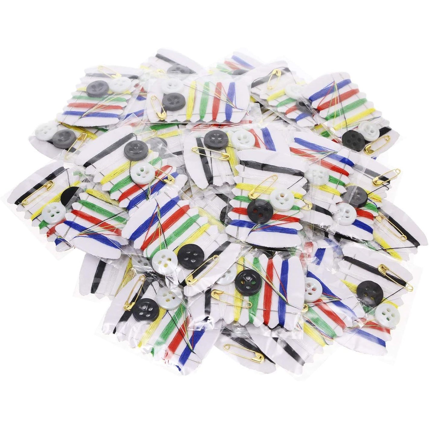 Shapenty Small Simple Handy Travel Sewing Kits Thread Repair Emergency Kit with with Needles, Threads, Button, Safety Pin for Gift Home Hotel Amenities Necessities (50)