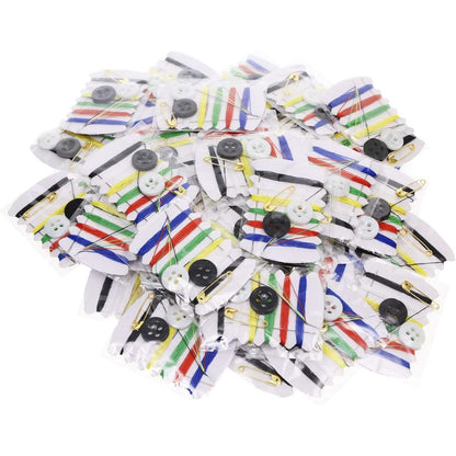 Shapenty Small Simple Handy Travel Sewing Kits Thread Repair Emergency Kit with with Needles, Threads, Button, Safety Pin for Gift Home Hotel Amenities Necessities (50)