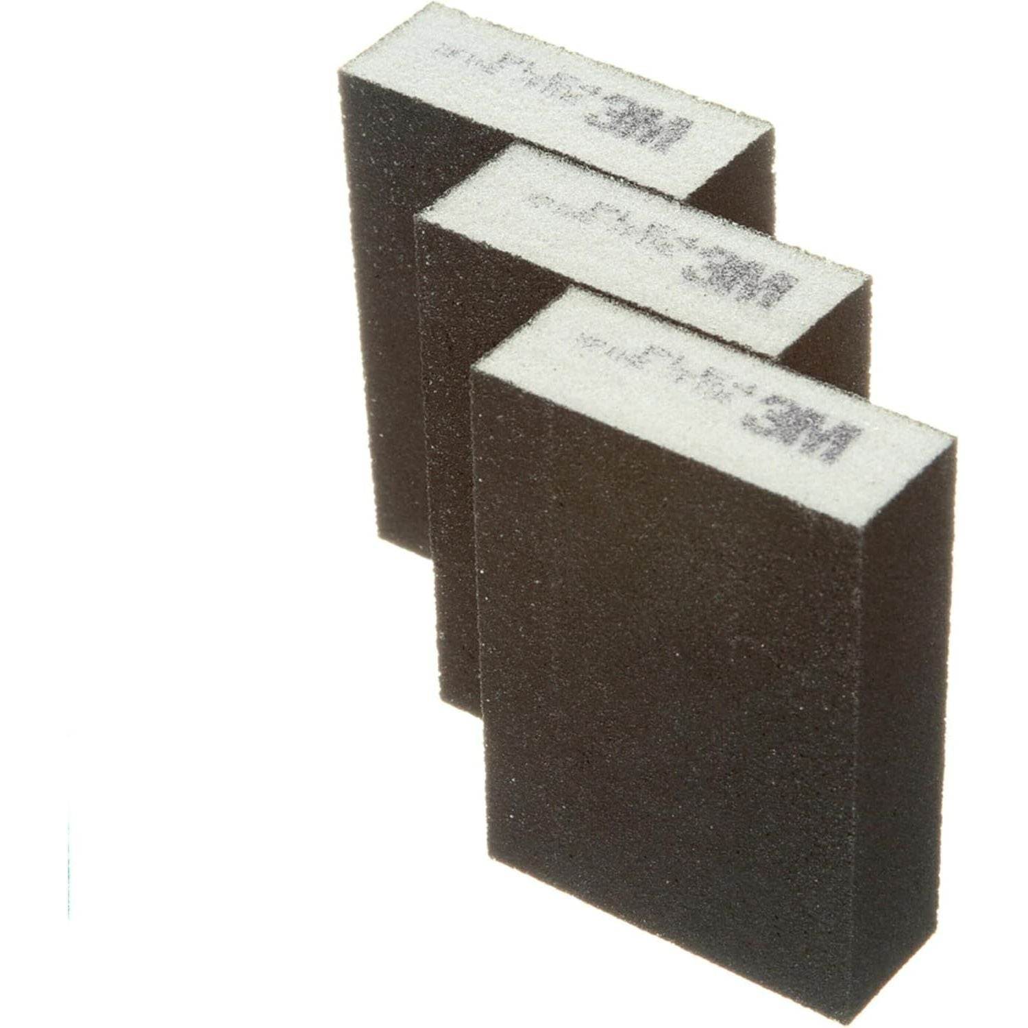 3M General Purpose Sanding Sponge 908NA-3P-CC, 3 3/4 in x 2 5/8 in x 1 in, Dual Grit, Fine/Medium, 3 sponges/pack, 6 pks/cs - My Store
