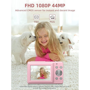Digital Camera, FHD 1080P Digital Point and Shoot Camera with 16X Zoom Anti Shake, Compact Small Camera for Boys Girls Kids