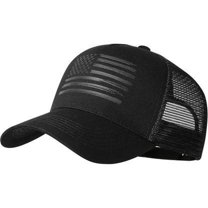 Baseball Cap, American Flag Trucker Hat for Men Women, Breathable Adjustable Fit Outdoor Mesh Snapback Hats