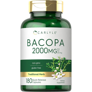 Carlyle Bacopa Monnieri Capsules | 180 Capsules | Gluten Free Supplement