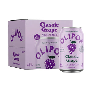 Buy now OLIPOP Prebiotic Soda Pop, Classic Grape, Prebiotics, Botanicals, Plant Fiber, 12 fl oz (4 Cans) at indiglob india