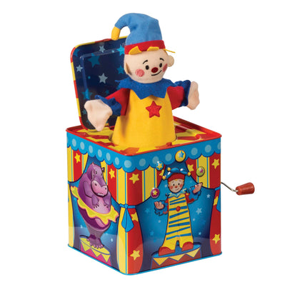 Buy now Schylling Silly Circus Jack in the Box - Classic Children's Musical Toy - Colorful Embossed Tin Box and Friendly Plush - Age 18 months and Up at indiglob india