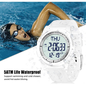 Beeasy Digital Watch Waterproof with Stopwatch Alarm Countdown Dual Time, Ultra-Thin Super Wide-Angle Display Digital Wrist Watches for Men Women