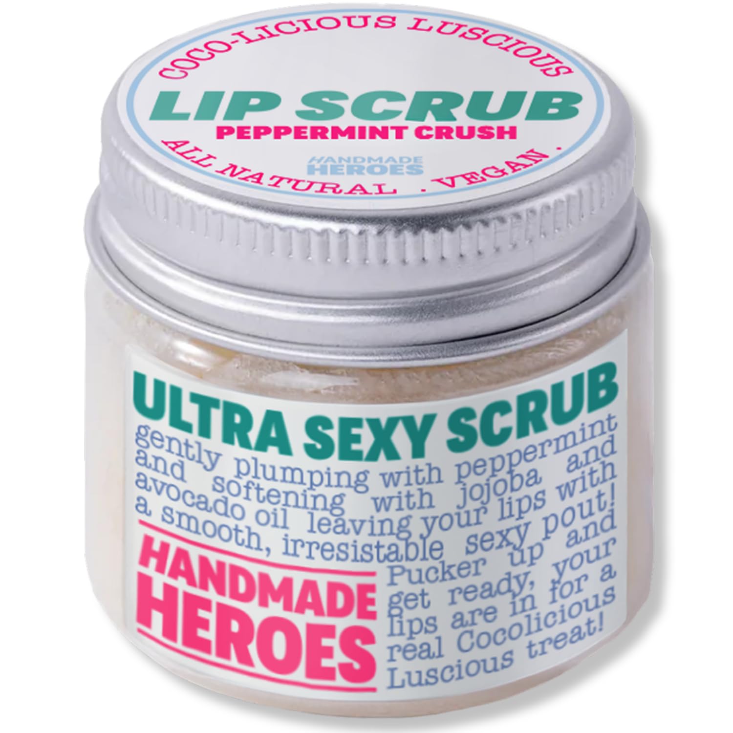 Buy now Handmade Heroes 100% Natural Lip Scrub, Vegan Conditioning Coconut Exfoliator - Gentle Exfoliant, Sugar Polish and Scrubber for Chapped Dry Lips, 1oz (Coconut Sorbet) 04 - Peppermint Crush at indiglob india