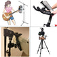 Microphone Music Stand Tablet Smartphone Holder Mount Heavy Duty 360 Degree Swivel Clamp Compatible with 3.5 to 13.5in Phone Tablets, iPad Pro 12.9 11 10.5 Air Mini, Surface Galaxy Tab, iPhone Galaxy