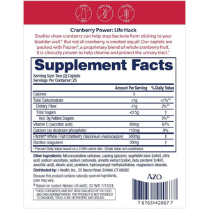 AZO Cranberry Pills for Urinary Tract Health for Women and Men, Adult Cranberry Supplement, Sugar-free, Non-GMO, 50 Softgel Capsules