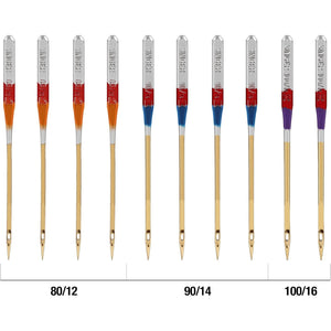 SINGER 04808 Titanium Universal Regular Point Machine Needles Woven Fabric, Sizes 80/11, 90/14, 100/16, 10-Count