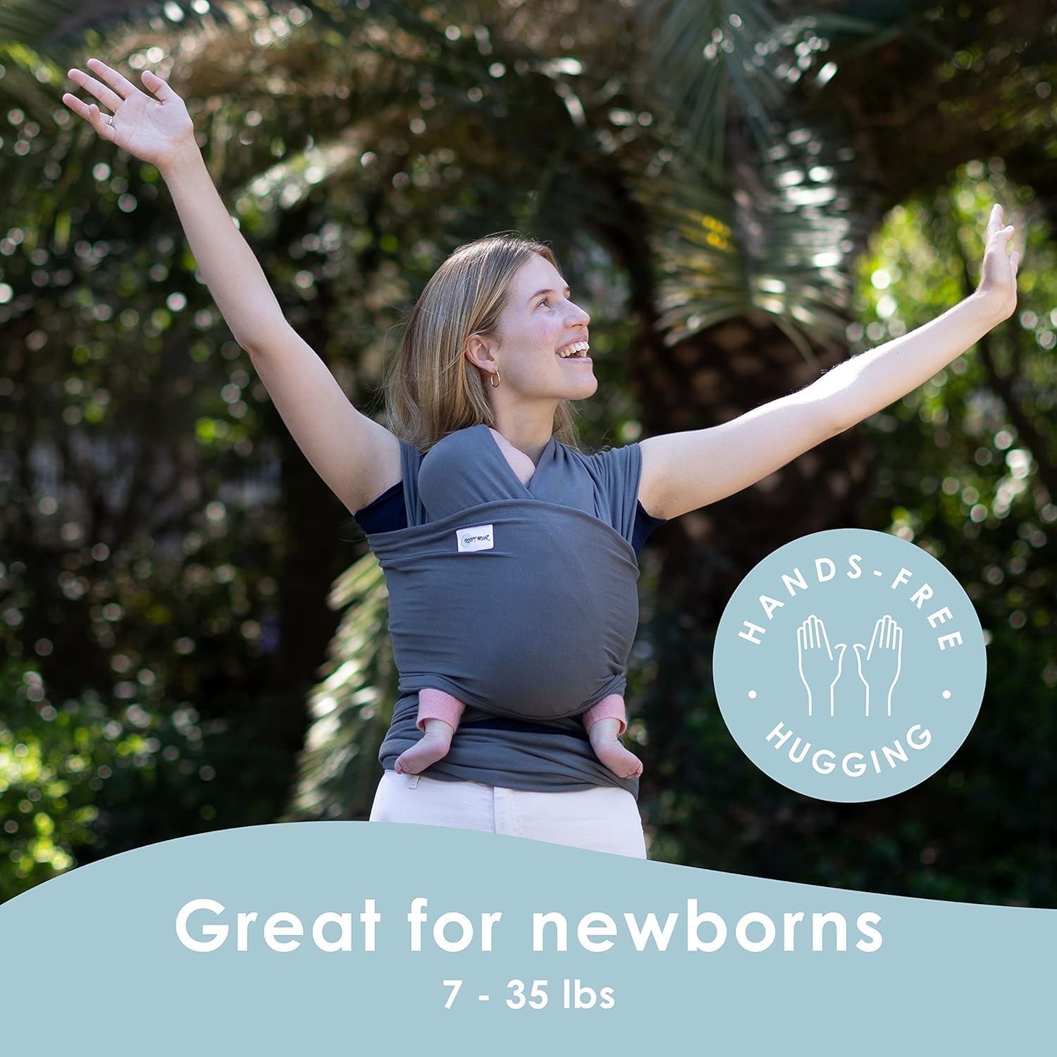 Buy now Sleepy Wrap Stretchy Ergonomic Baby Carrier Sling for Newborns to Toddlers - Hands-Free Lightweight Baby Wrap 7-35 lbs (Dark Gray) at indiglob india
