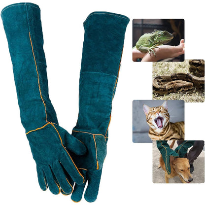 Animal Handling Gloves - 60CM Durable Bite & Scratch Resistant Gloves for Bathing, Grooming, Welding, Handling Dogs, Cats, Birds, Snakes, Parrots, Lizards, Reptiles