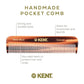 Kent A FOT Handmade All Fine Tooth Pocket Comb for Men, Hair Comb Straightener for Everyday Grooming Styling Hair, Mustache and Beard, Use Dry or with Balms, Saw Cut and Hand Polished, Made in England