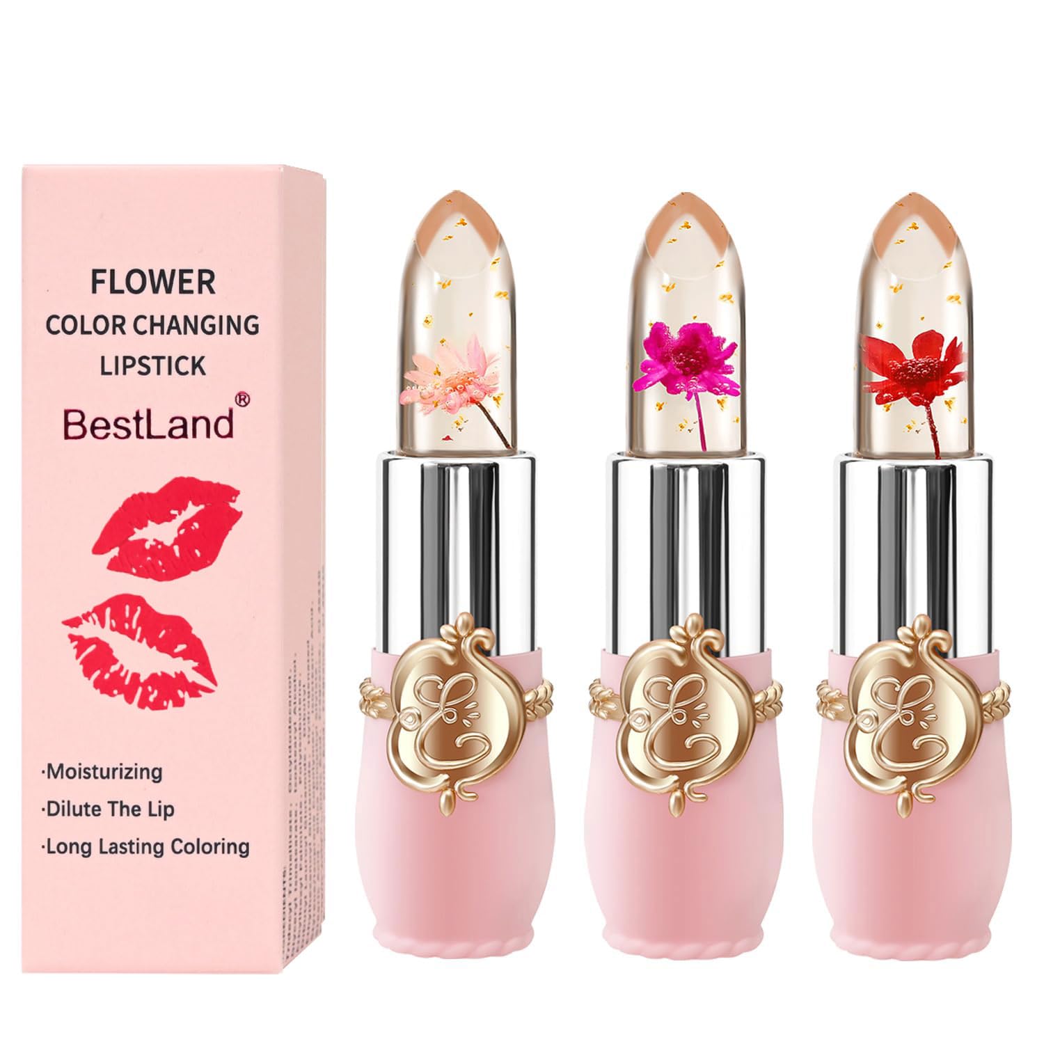 Buy now BestLand 6 Pcs/Set Flower Jelly Lipstick Set Temperature Change Moisturizer Long Lasting Nutritious Balm Magic Color Change Lip Gloss 1 Count (Pack of 3) 3Pcs Flower Jelly Lipstick A at indiglob india