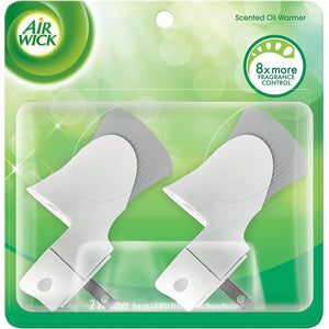 Air Wick plug in Scented Oil Warmer, White, Essential Oils, Air Freshener, 2 Count (Pack of 1)