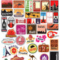 100pcs Travel Map Stickers World Famous Tourism Country Regions Logo Waterproof Tourist Wonders Stickers National Flag Idea for Luggage Skateboard Laptop Luggage Suitcase Book Covers - My Store