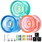 Buy now MAGICYOYO K2 Plus Crystal Orange Yoyo, Professional Fingerspin Trick Yo Yo for Kids/Adults, Responsive Yo-yo for Beginner, Replacement Unresponsive Bearing with 6 Yo yo Strings+Bearing Remover K2 Green+Blue+Orange at indiglob india