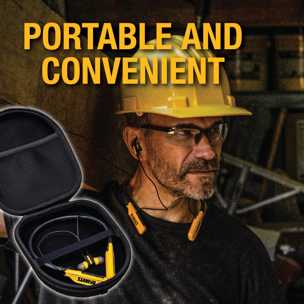 Buy now DEWALT Heavy Duty Protective Headphone Case for Pro Max Neckband, Compact Lightweight w/EVA Earphone Hard Shell Case, Headset Travel Carry Shockproof, Water-Resistant, Soft Interior & Accessory Pocket at indiglob india