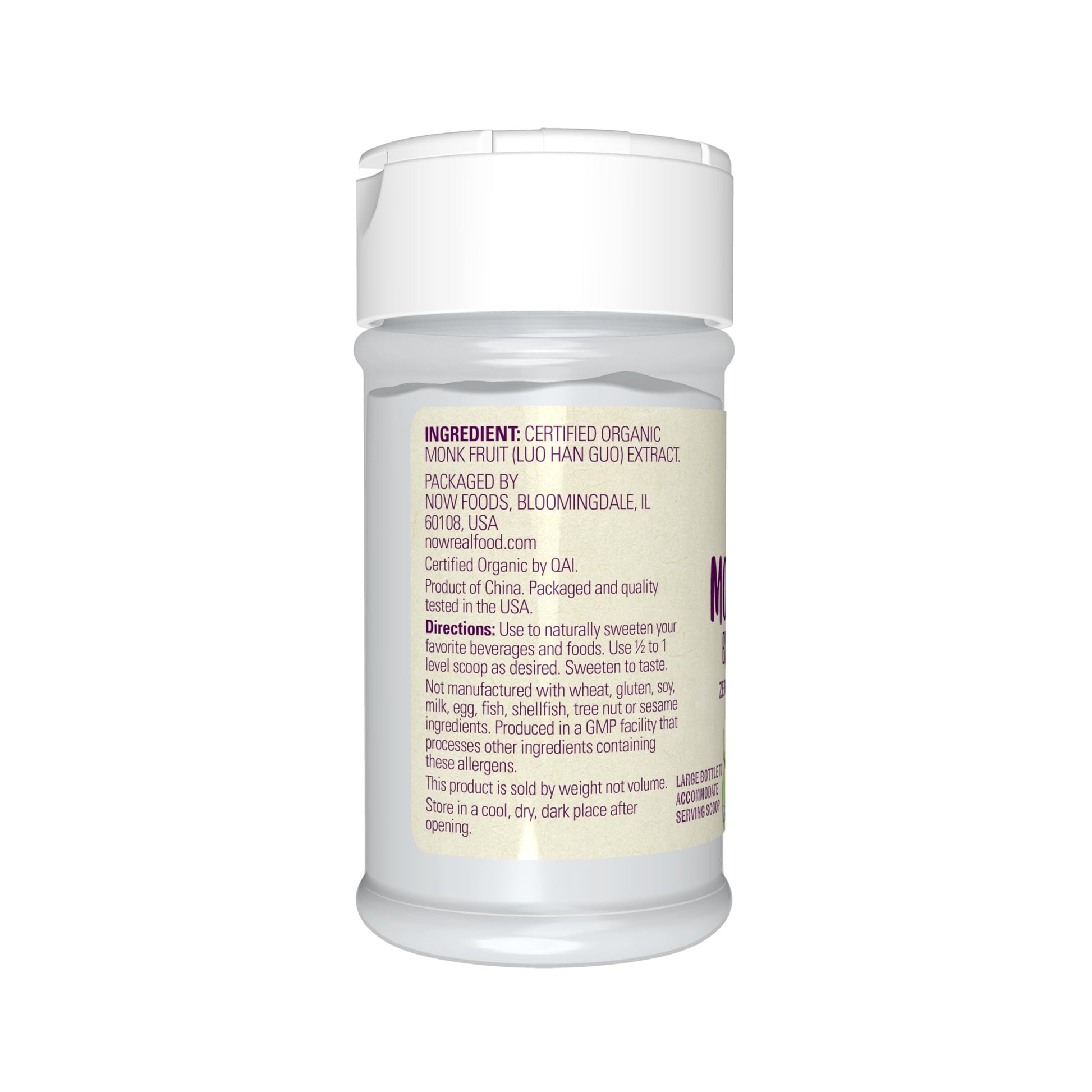 Buy now NOW Foods, Certified Organic Monk Fruit Extract Powder, Zero Calorie Sweetener, Large Bottle for Serving Scoop, Certified Non-GMO, 0.7-Ounce at indiglob india