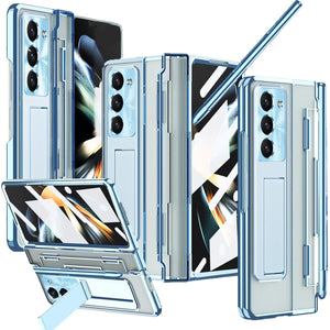 NINKI Compatible Samsung Galaxy Z Fold 5 Case with S Pen Holder & S Pen,Screen Protector Hinge Case for Samsung Z Fold 5 Case with Kickstand,Samsung Z Fold 5 5g Case Galaxy Fold 5 5g Phone Case Blue
