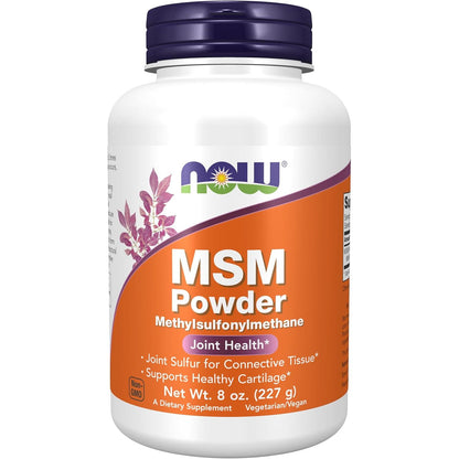 NOW Foods Supplements, MSM (Methylsulfonylmethane) Powder, Supports Healthy Cartilage*, Joint Health*, 8-Ounce