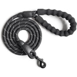 10 FT Strong Dog Leash Extra Heavy Duty Rock Climbing Rope Comfortable Padded Handle Highly Reflective Threads for Small Medium Large Dogs, 1/2 inch Diameter (Black Black) - My Store