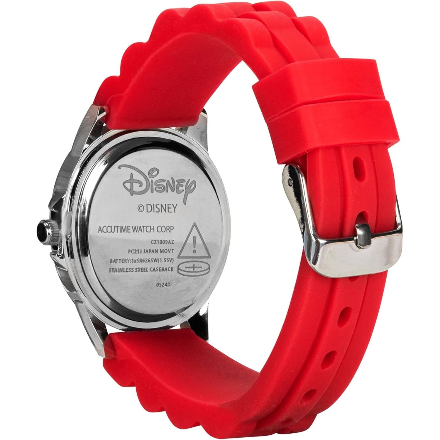 Buy now Disney Pixar Cars Kids' Time-Teaching Watch – Lightning McQueen Design with Red Silicone Strap, Easy-to-Read Dial, and Adjustable Fit for Wrists 5.5" to 8" at indiglob india
