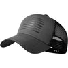 Baseball Cap, American Flag Trucker Hat for Men Women, Breathable Adjustable Fit Outdoor Mesh Snapback Hats - Dark Gray/Black Flag